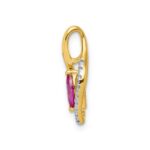 14k Diamond and .32 Marquise Ruby Chain Slide - Image 2