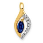 14k Diamond and .37 Marquise Sapphire Chain Slide