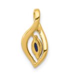 14k Diamond and .37 Marquise Sapphire Chain Slide - Image 3