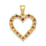 10k Diamond and .35 Ruby Heart Pendant - Image 4