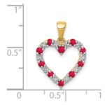 14k Diamond and Ruby Heart Pendant - Image 4