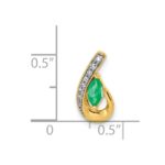 14k Diamond and Marquise Emerald Teardrop Chain Slide - Image 4