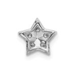 14k White Gold 1/10 carat Diamond Star Chain Slide Pendant - Image 3