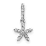 14k White Gold 1/10 carat Diamond Star Pendant