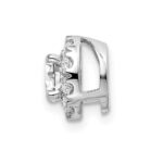 14k White Gold 3/4 carat Lab Grown Diamond VS/SI+ G+ Round Halo Chain Slide Pendant - Image 2