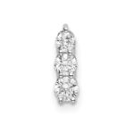 14k White Gold 1/4 carat Lab Grown Diamond VS/SI+ G+ Three Stone Chain Slide Pendant