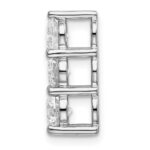 14k White Gold 1 carat Lab Grown Diamond VS/SI+ G+ Three Stone Chain Slide Pendant - Image 2