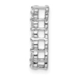 14k White Gold 1/4 carat Lab Grown Diamond VS/SI+ G+ Seven Stone Curved Bar Chain Slide Pendant - Image 2