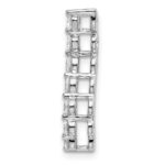 14k White Gold 1/2 carat Lab Grown Diamond VS/SI+ G+ Seven Stone Curved Bar Chain Slide Pendant - Image 2