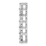 14k White Gold 1 carat Lab Grown Diamond VS/SI+ G+ Seven Stone Curved Bar Chain Slide Pendant - Image 2