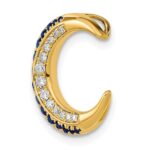 14k Polished Sapphire and Diamond Moon Chain Slide - Image 4