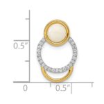 14k Diamond and Opal Circle Chain Slide - Image 3