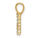 14k 1/8 carat Lab Grown Diamond VS/SI+ G+ Complete Letter A Initial Pendant - Image 2