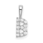 14k White Gold 1/8 carat Lab Grown Diamond VS/SI+ G+ Complete Letter B Intitial Pendant