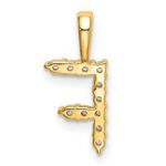 14k 1/8 carat Lab Grown Diamond VS/SI+ G+ Complete Letter F Initial Pendant - Image 3