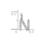 14k White Gold 1/6 carat Lab Grown Diamond VS/SI+ G+ Complete Letter N Initial Pendant - Image 4