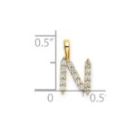 14k 1/6 carat Lab Grown Diamond VS/SI+ G+ Complete Letter N Initial Pendant - Image 4