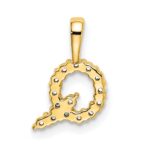 14k 1/6 carat Lab Grown Diamond VS/SI+ G+ Complete Letter Q Initial Pendant - Image 3
