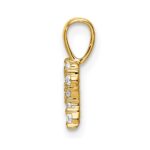 14k 1/8 carat Lab Grown Diamond VS/SI+ G+ Complete Letter R Initial Pendant - Image 2