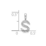 14k White Gold 1/8 carat Lab Grown Diamond VS/SI+ G+ Complete Letter S Initial Pendant - Image 4