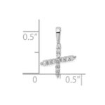 14k White Gold 1/8 carat Lab Grown Diamond VS/SI+ G+ Complete Letter X Initial Pendant - Image 4