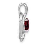 14k White Gold Garnet and Diamond Heart Pendant - Image 2