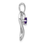 14k White Gold Amethyst Heart Pendant - Image 2