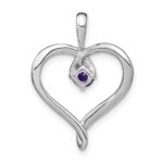 14k White Gold Amethyst Heart Pendant - Image 4