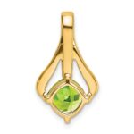 14k 7mm Cushion Peridot and Diamond Pendant Fits up to 4mm Fancy Omega Only - Image 4