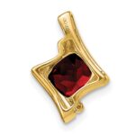 10k Yellow Gold Garnet and Diamond Pendant - Image 4