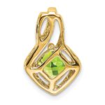 14k 6mm Cushion Peridot and Diamond Chain Slide - Image 4