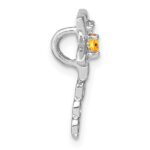 14k White Gold Citrine and Diamond Dragonfly Chain Slide - Image 2