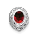14k White Gold 1/3 carat Lab Grown Diamond VS/SI+ G+ and Lab Created Ruby Halo Chain Slide Pendant - Image 2