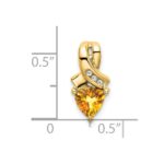 14k 6mm Trillion Citrine and Diamond Chain Slide - Image 3