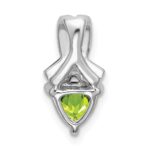 14k White Gold 6mm Trillion Peridot and Diamond Chain Slide - Image 4