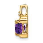 14k 6mm Cushion Amethyst and Diamond Chain Slide - Image 2