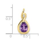 10k Pear Amethyst and Diamond Pendant - Image 3