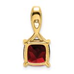 14k 8mm Cushion Garnet and Diamond Chain Slide - Image 4