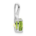 14k White Gold 8mm Cushion Peridot and Diamond Chain Slide - Image 2