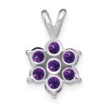 14k White Gold Amethyst Floral Pendant - Image 4