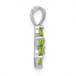 14k White Gold Peridot Floral Pendant - Image 2