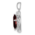 Sterling Silver Garnet and Diamond Pendant - Image 2