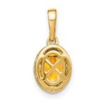 14k 7x5mm Oval Citrine and Diamond Pendant - Image 4