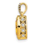 14k 8x4mm Marquise Citrine and Diamond Pendant - Image 2