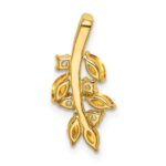 14k Marquise Citrine and Diamond Leaves Chain Slide - Image 4