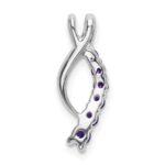 14k White Gold Graduated Amethyst Journey Chain Slide - Image 4