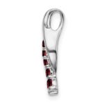 14k White Gold Graduated Garnet Journey Chain Slide - Image 2
