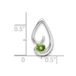 14k White Gold 4mm Round Peridot Teardrop Chain Slide - Image 2