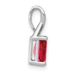 14k White Gold Emerald-shape Ruby and Diamond Pendant - Image 2