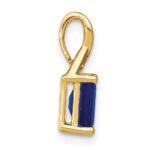 14k Emerald-shape Sapphire and Diamond Pendant - Image 2